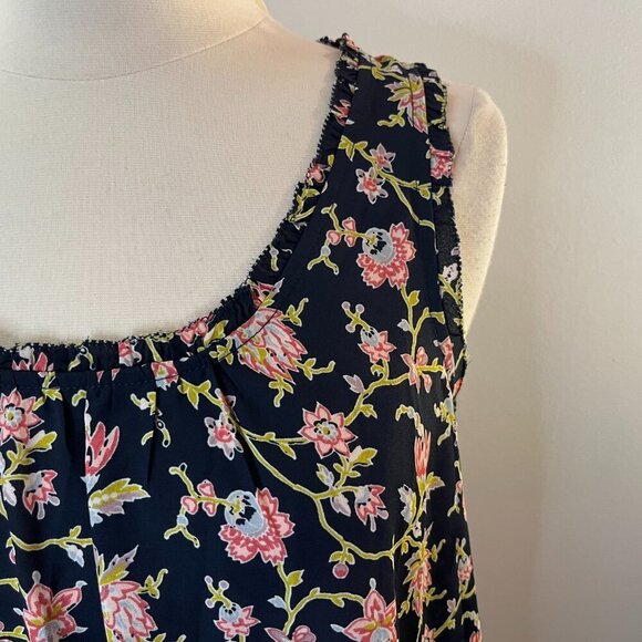 LOFT Women's Navy Floral Polyester Tank Top - Size SP - NWT - Picture 2 of 4